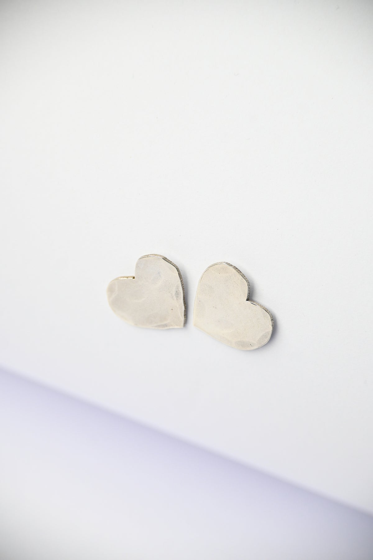 Aros Corazón Martillado Plata