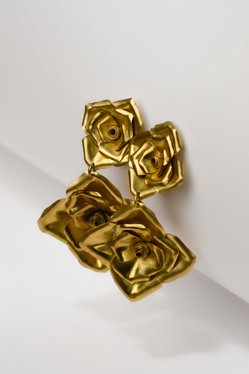 Aros Rosa Doble Bronce