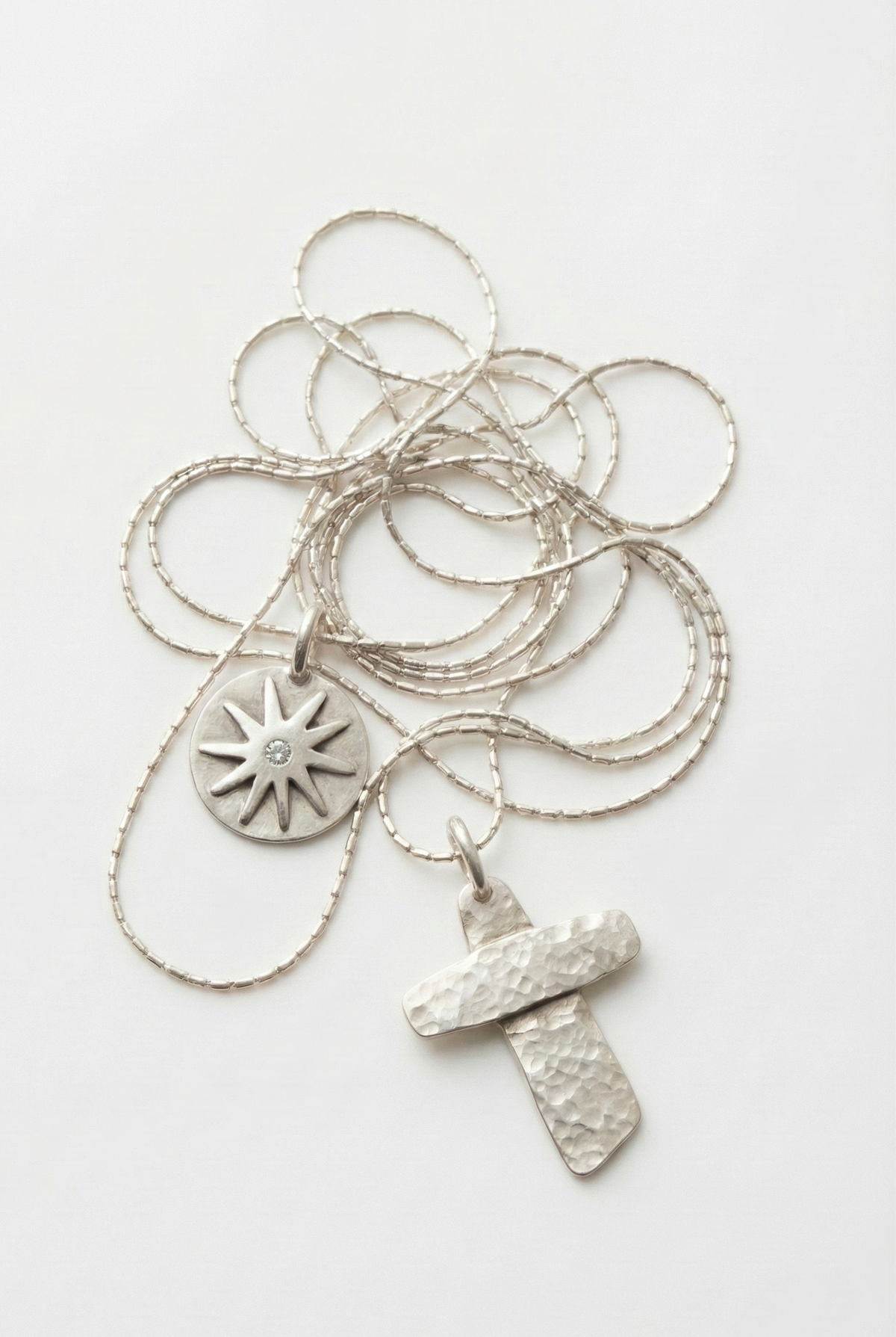 Cadena Mostacillas Plata