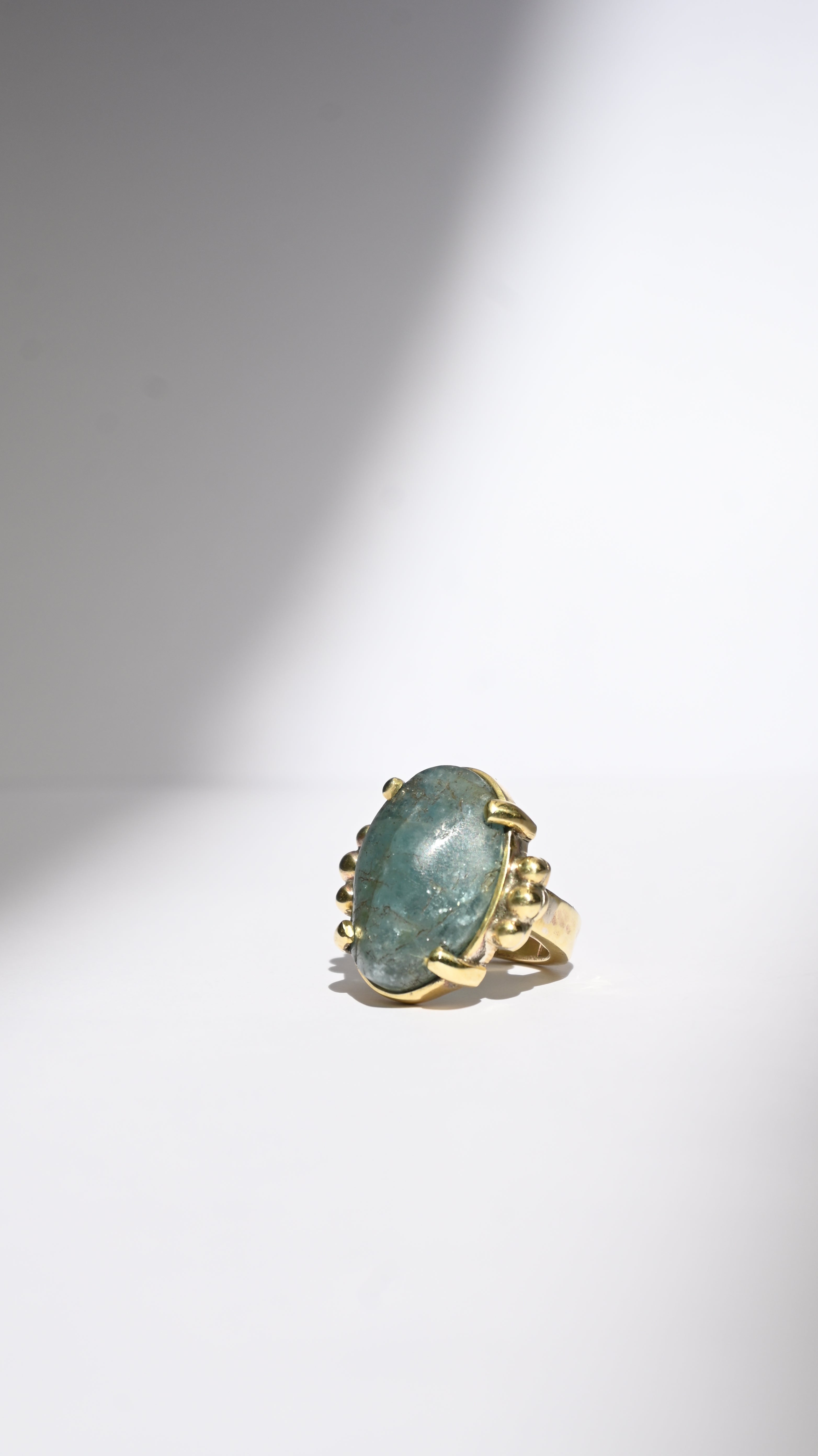 Anillo Aguamarina Grifas Bronce