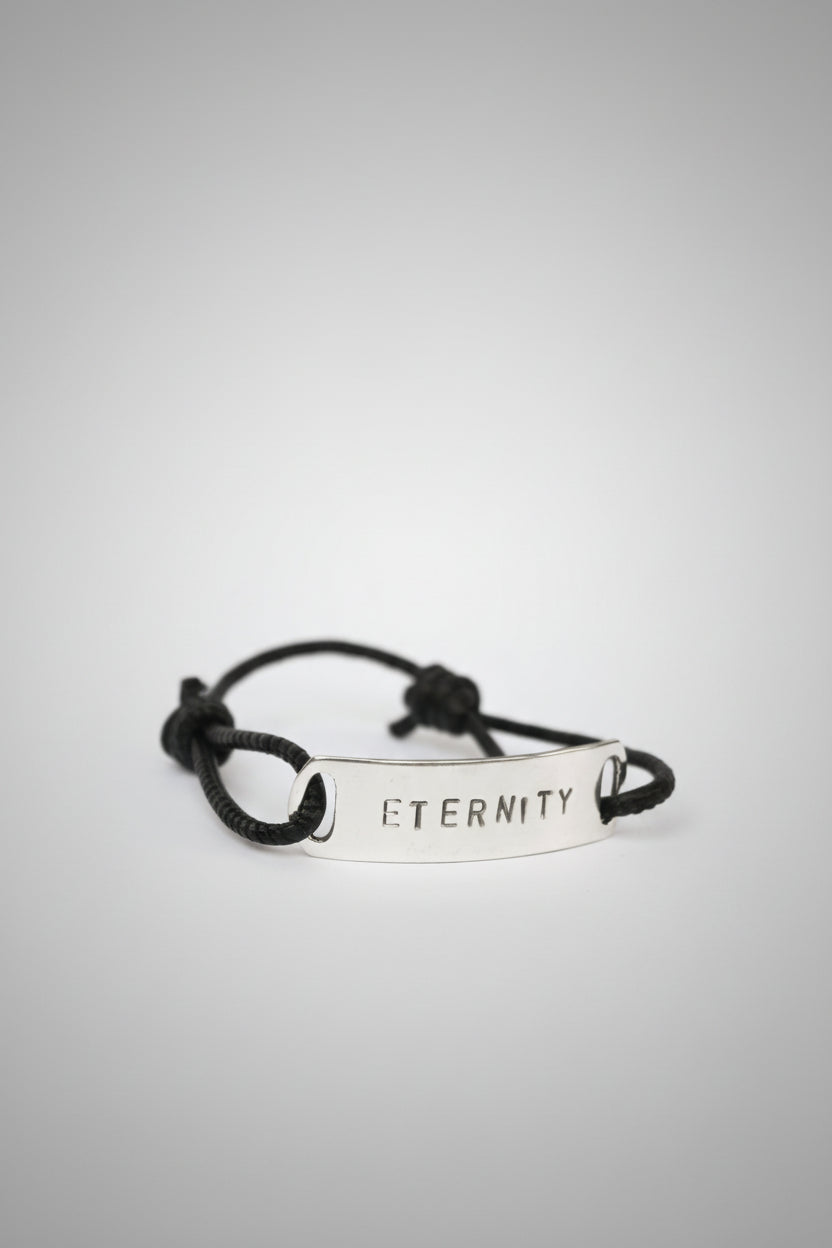 Pulsera Cuero Eternity Plata