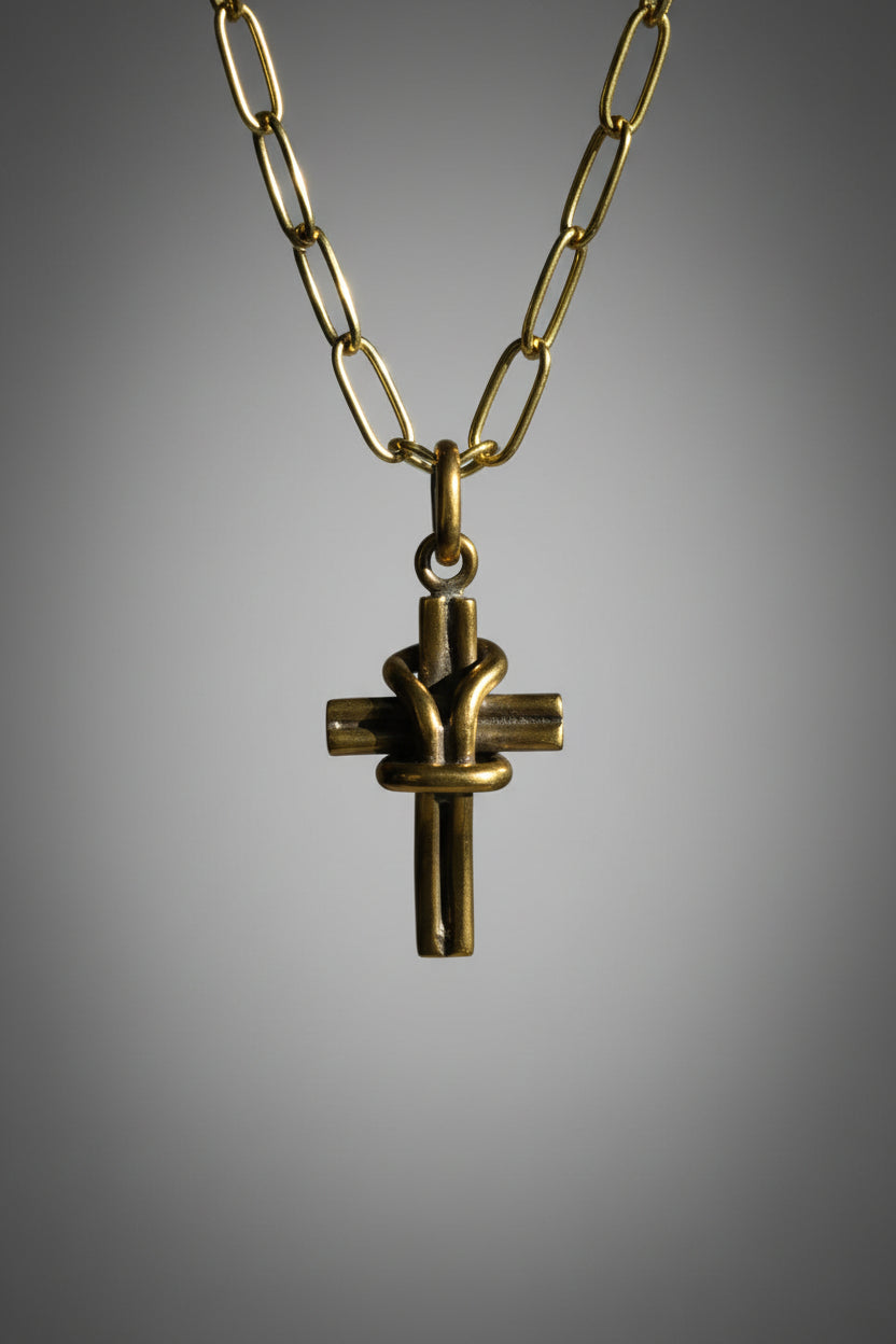Colgante Cruz Nudo G Bronce