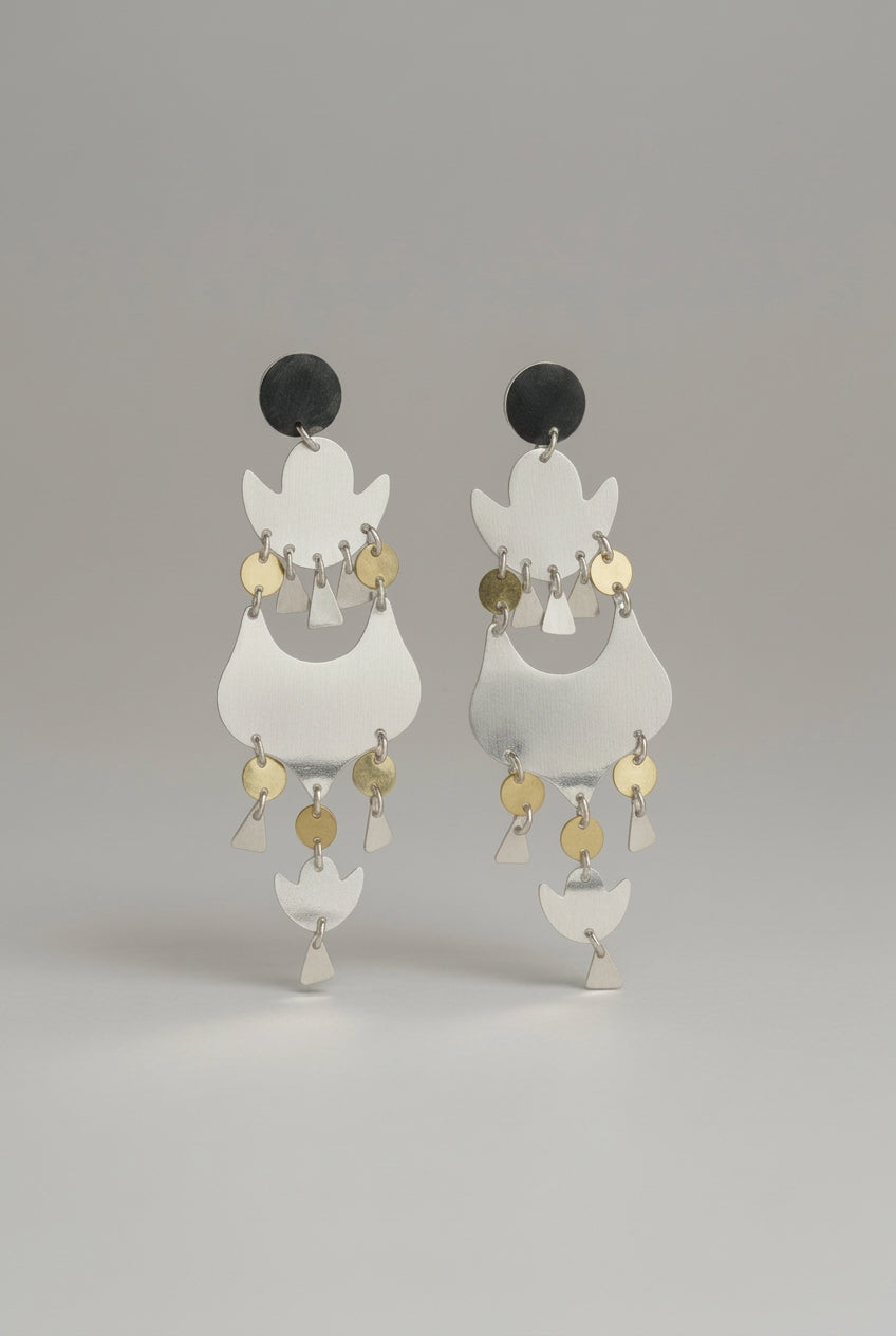 Aros Jaipur Bicolor Plata