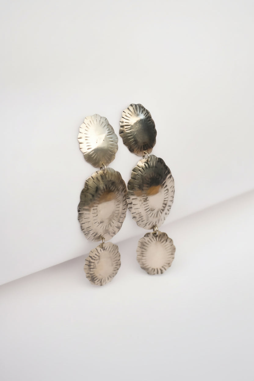 Aros Medallones Triple Plata