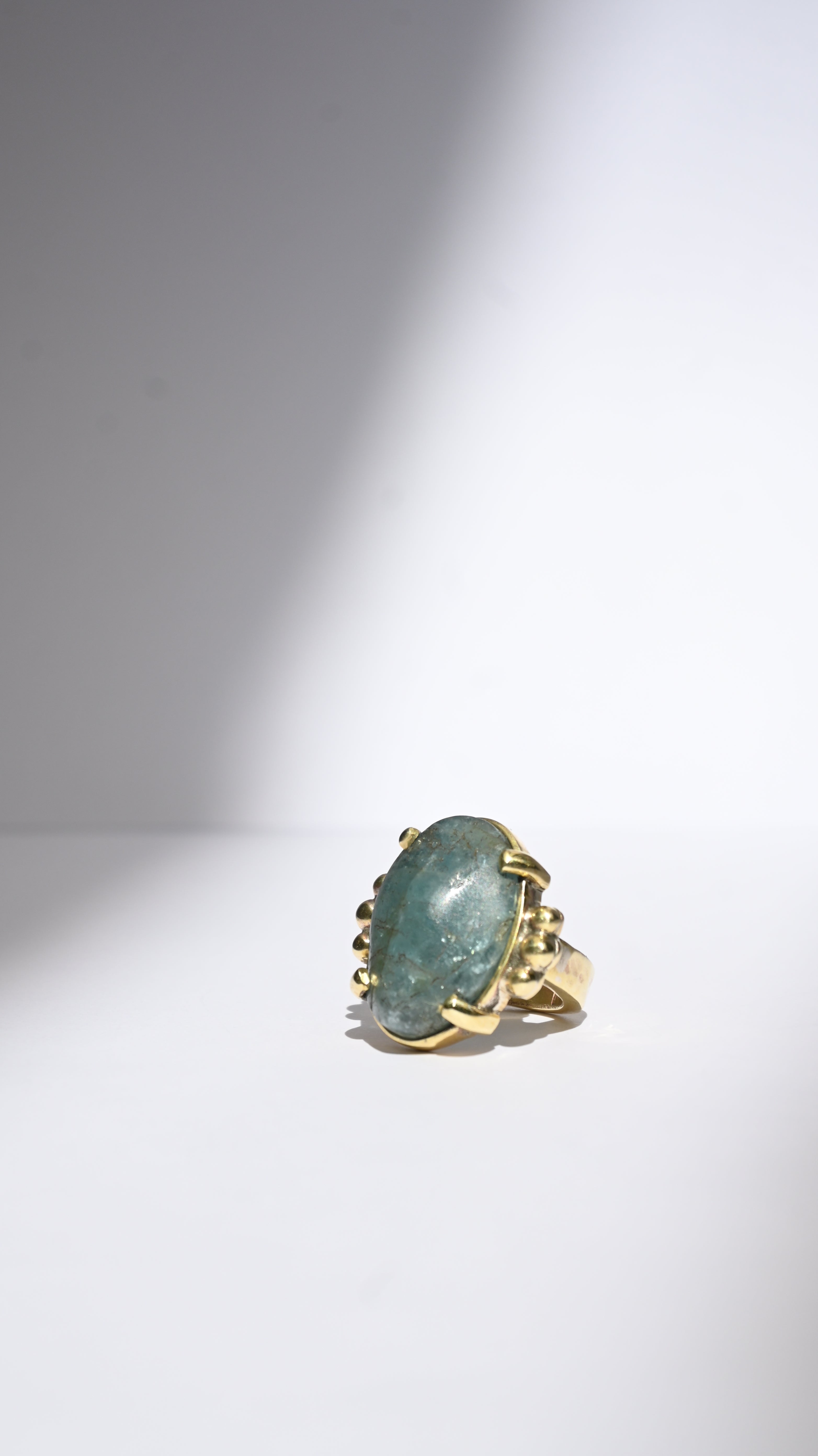 Anillo Aguamarina Grifas Bronce