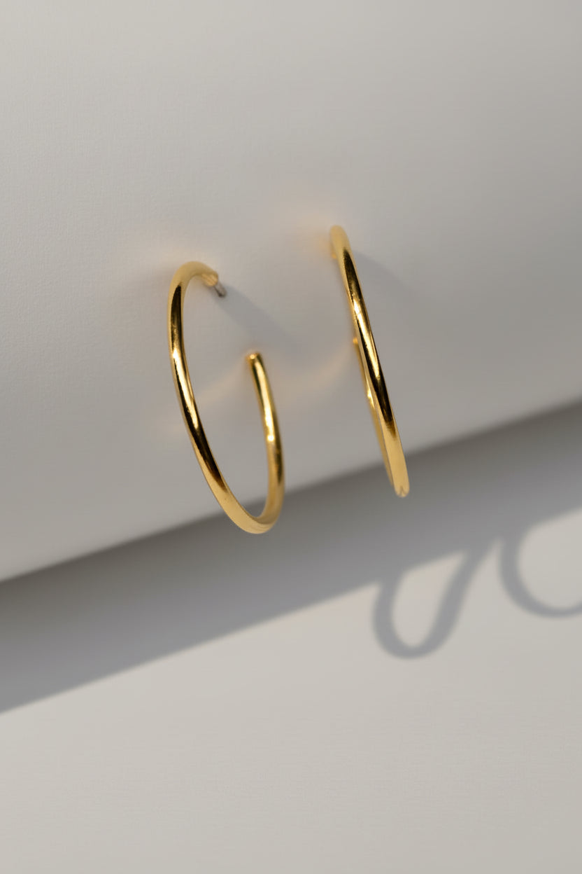 Aros Argollas XL Enchape Oro
