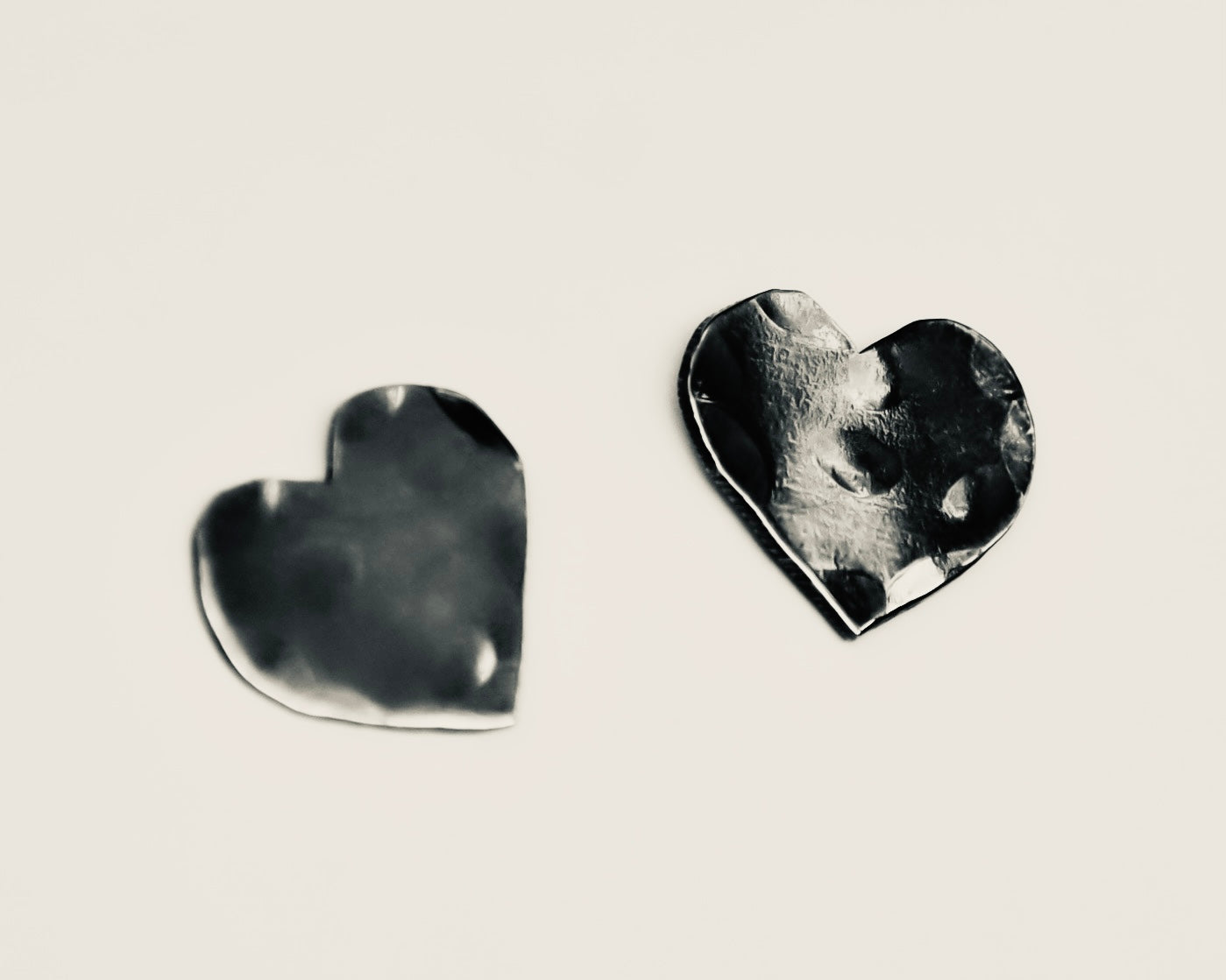 Aros Corazón Machado Silver