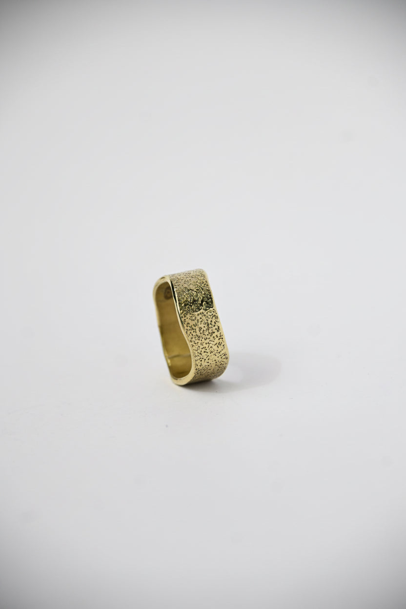 Anillo Onda Textura Bronce