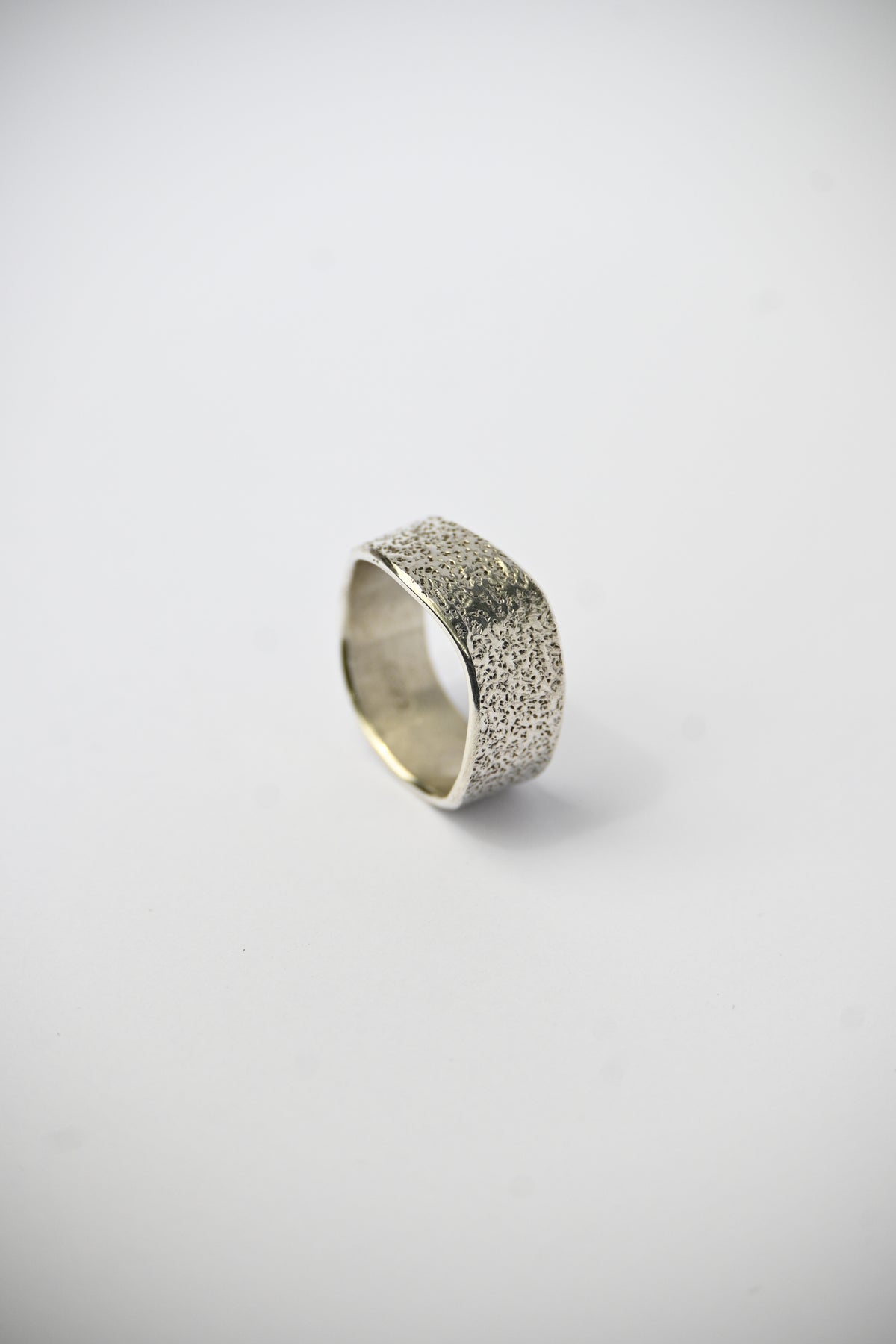 Anillo Onda Textura Plata