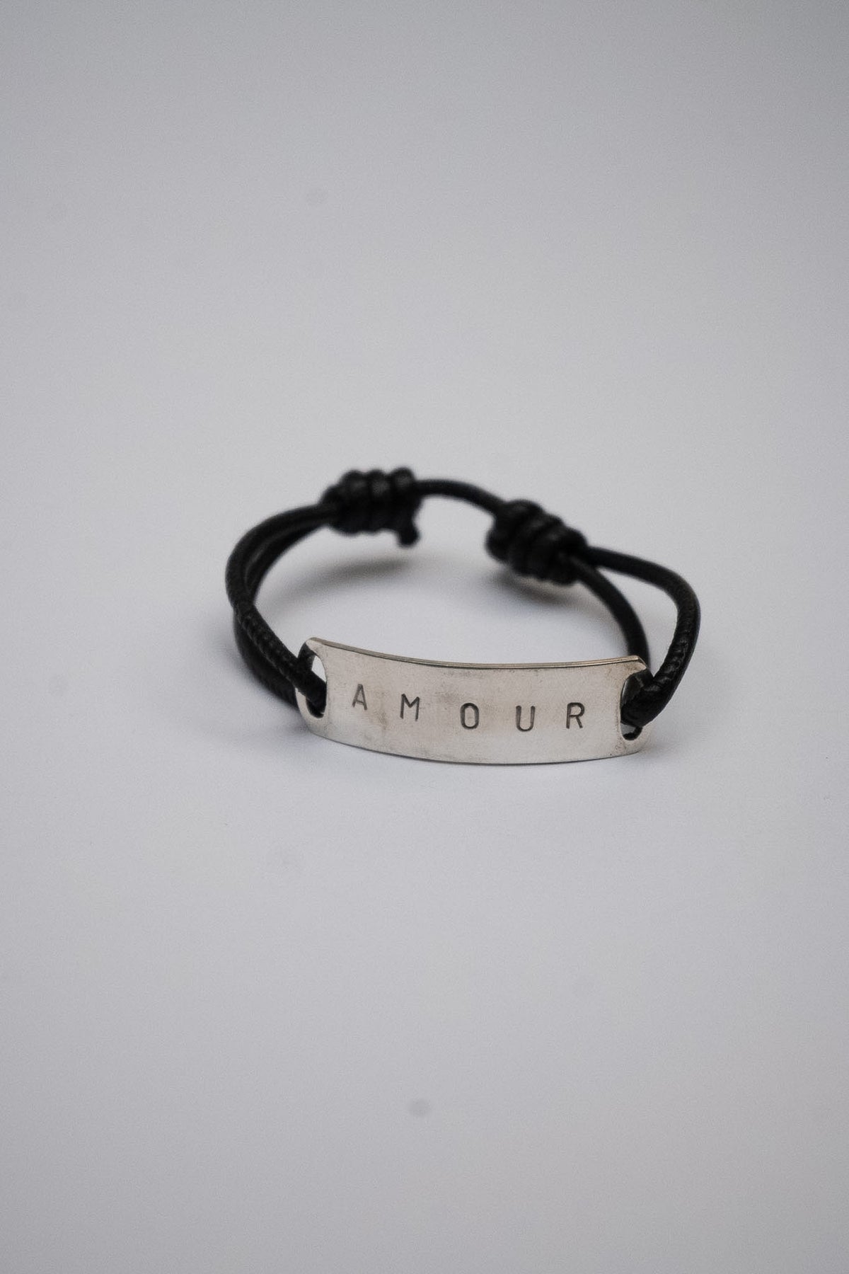 Pulsera Cuero Amour Plata