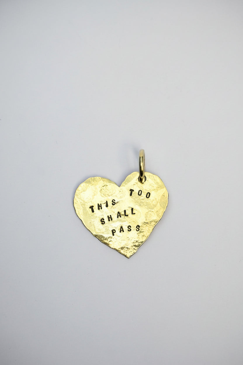 Colgante Corazón This Too Shall Pass Bronce
