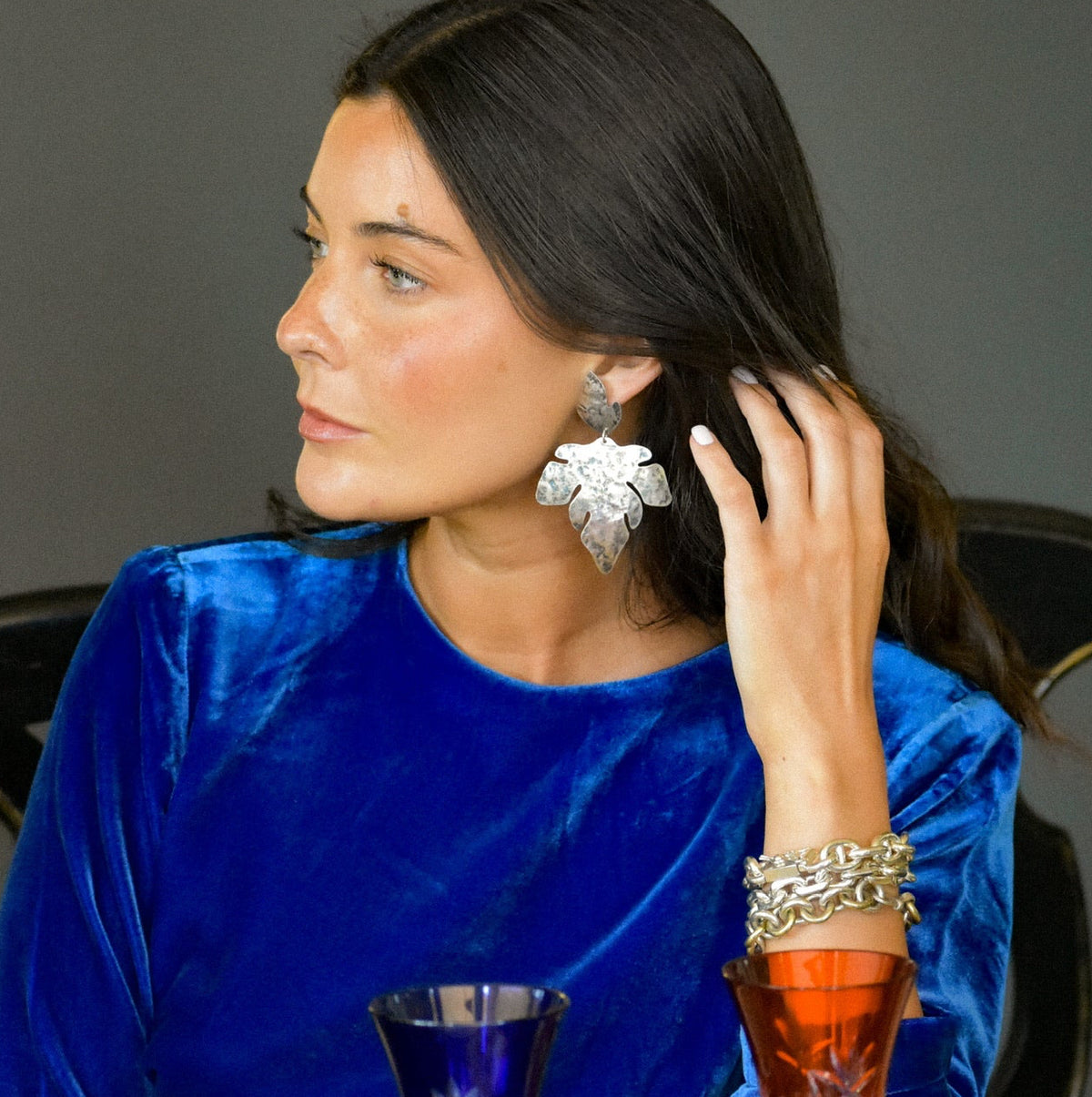 Aros Hoja de Eva Plata