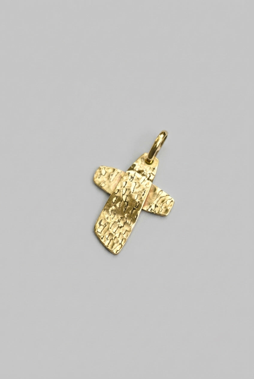 Colgante Cruz Martillada L Bronce