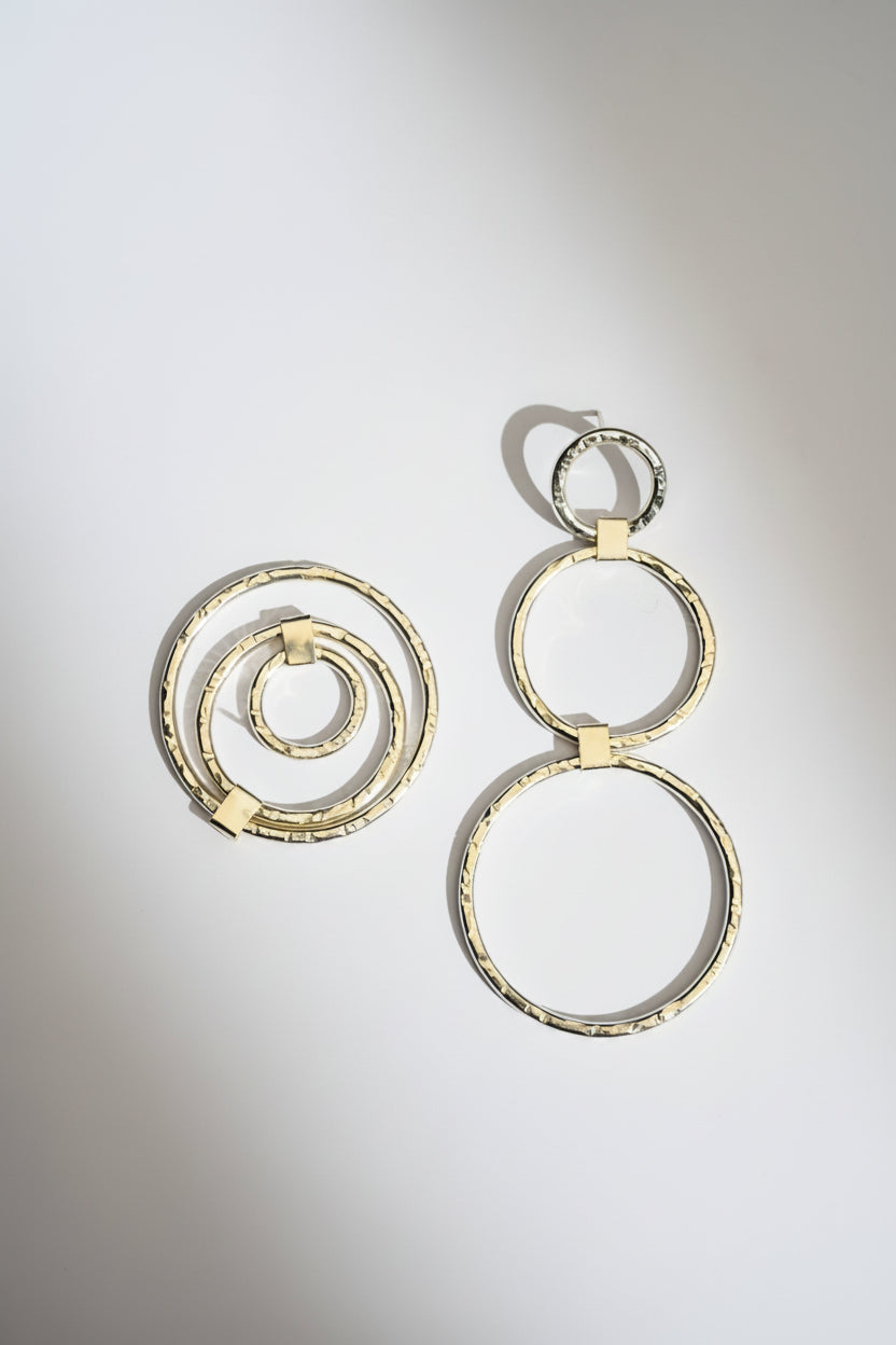 Aros Círculo Triple Plata M