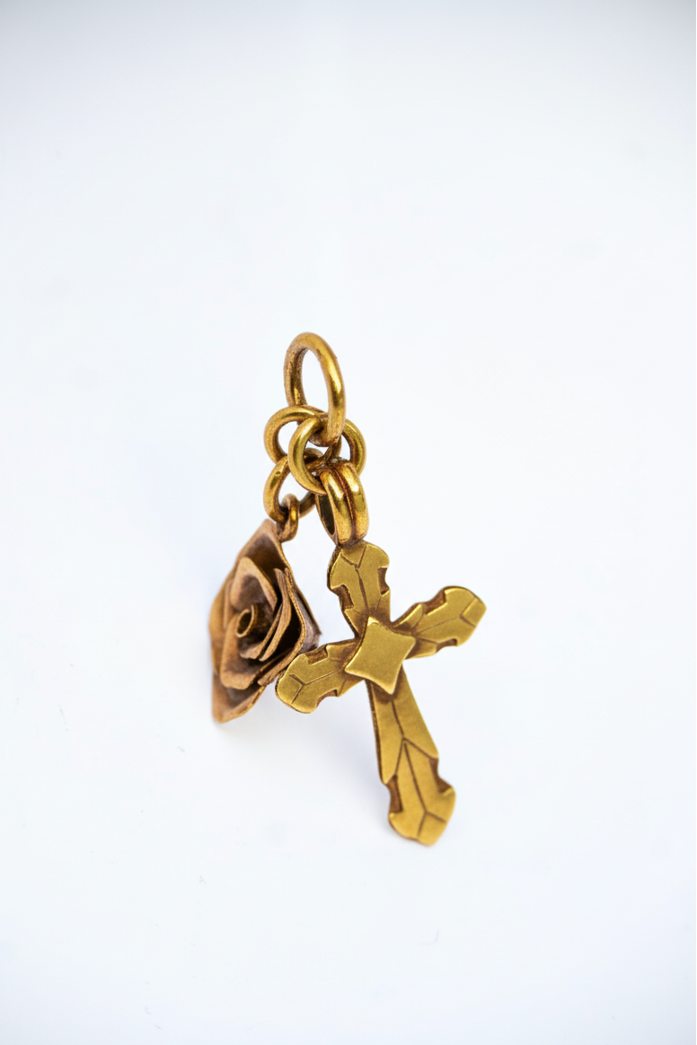 Colgante Rosa Cruz Bronce