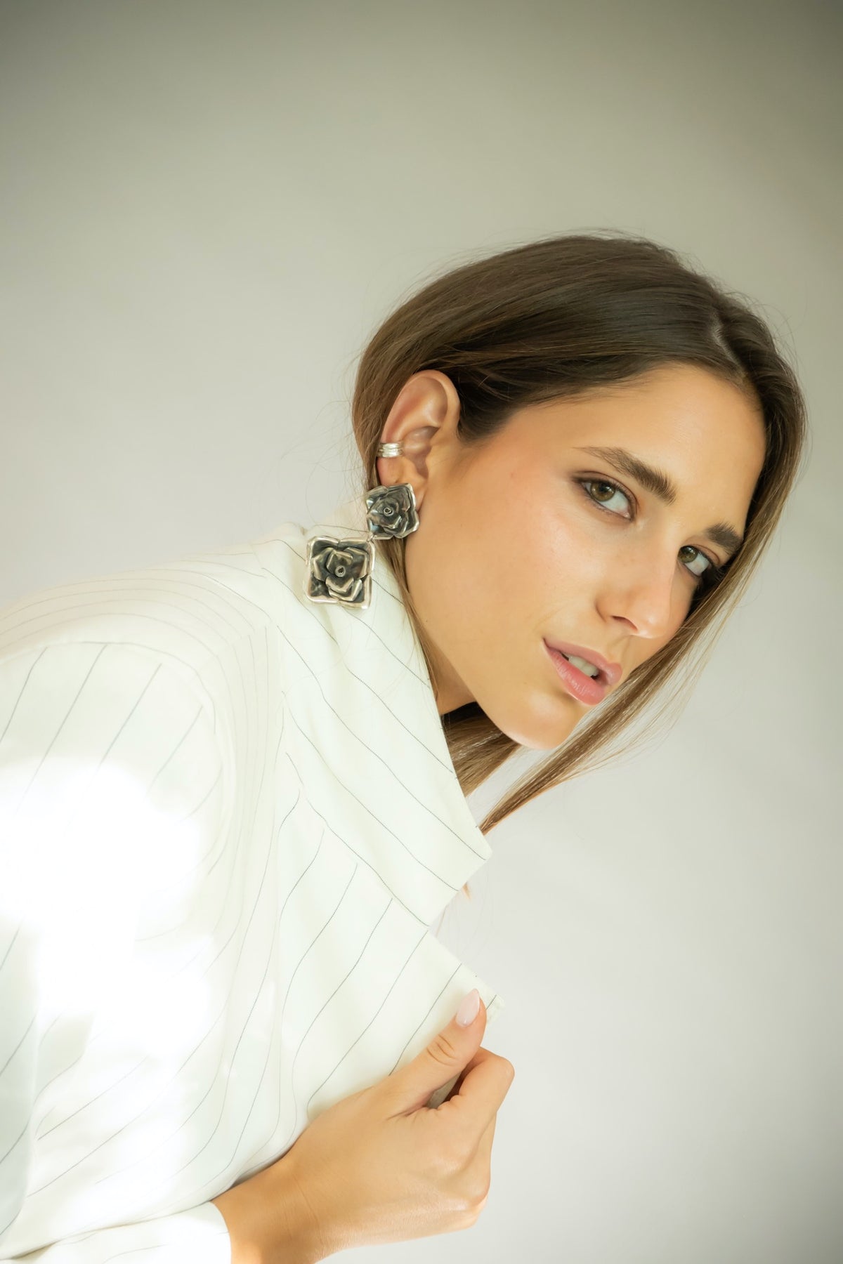 Aros Rosa Doble Plata
