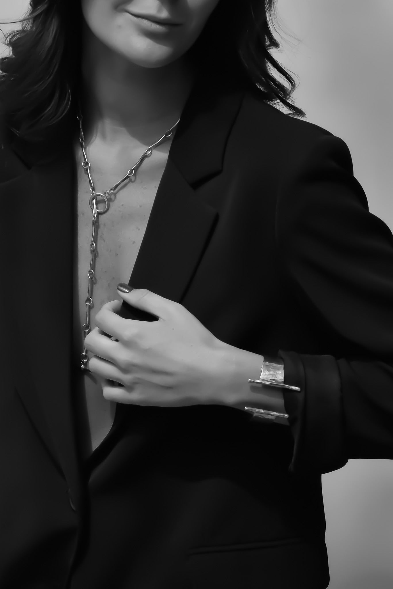 Collar Rendero Bicolor Broche Palanca Silver