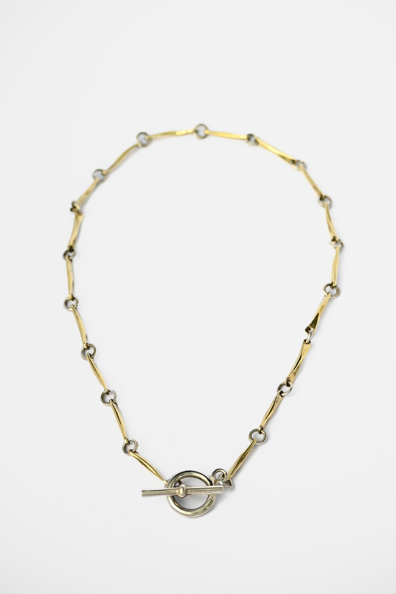 Collar Rendero Bicolor Broche Palanca Silver