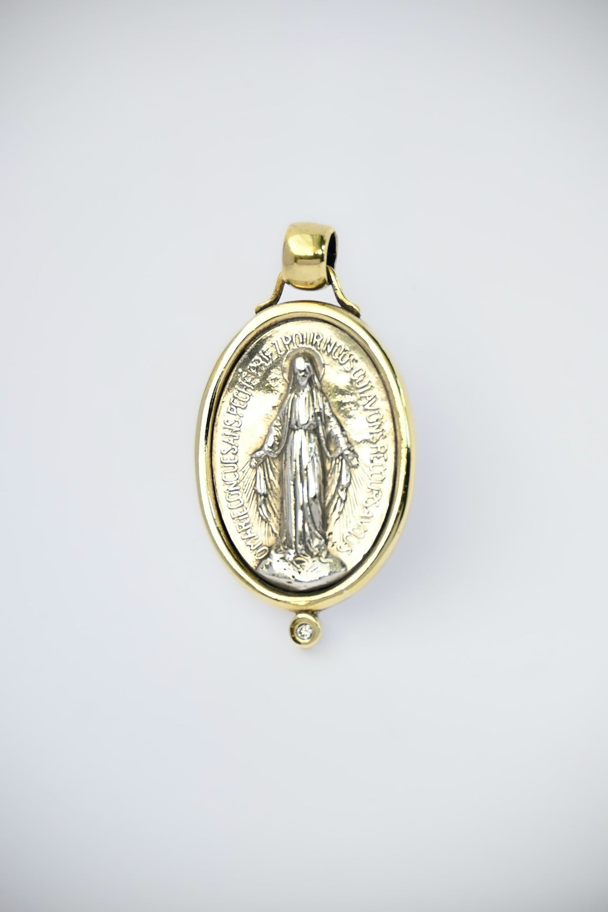 Medalla Virgen de los Rayos G Borde Bronce con Circón