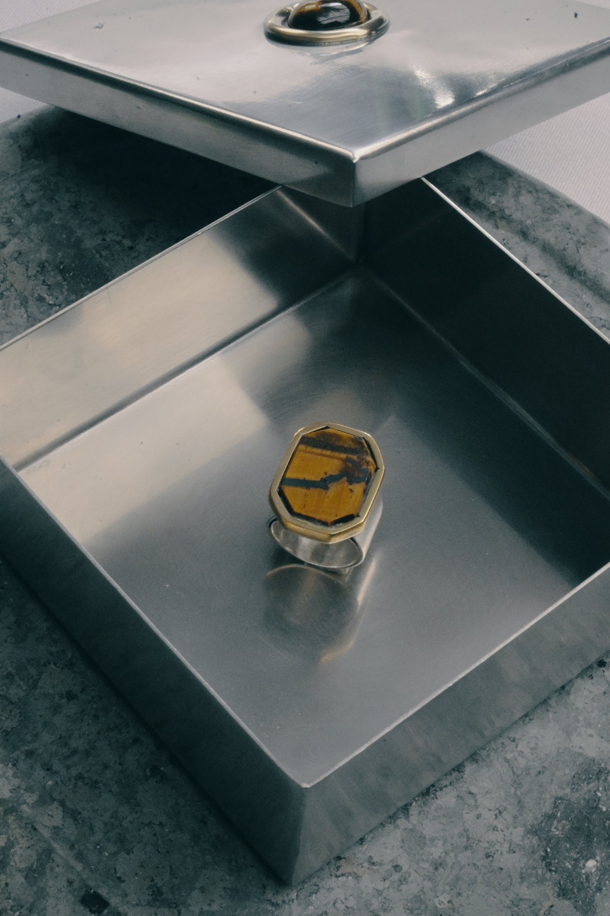 Anillo Ojo de Tigre Rayo