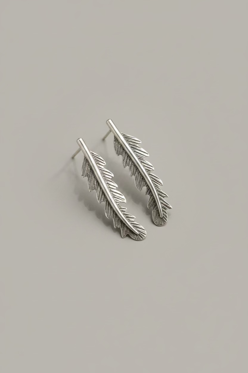 Aros Pluma S Plata