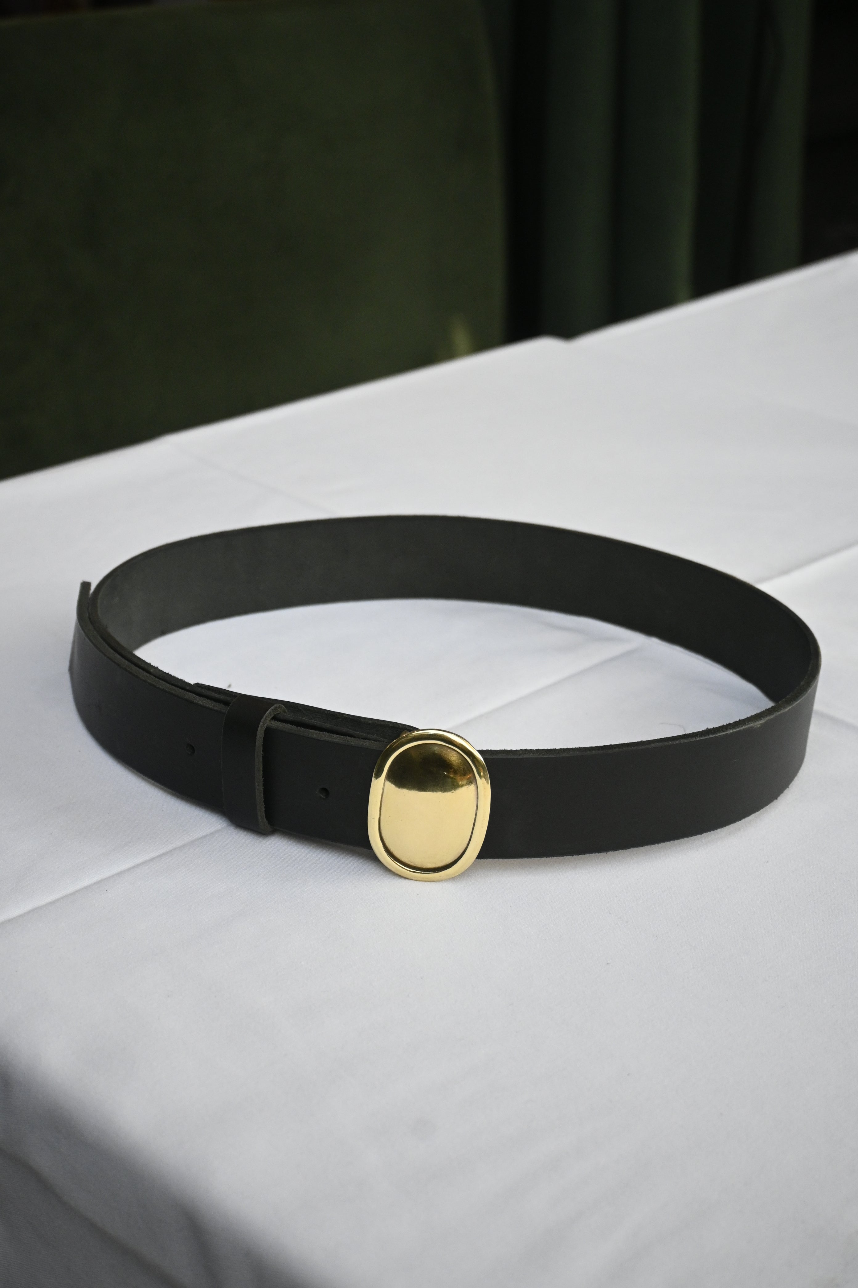 Cinturón Hebilla Oval L Bronce