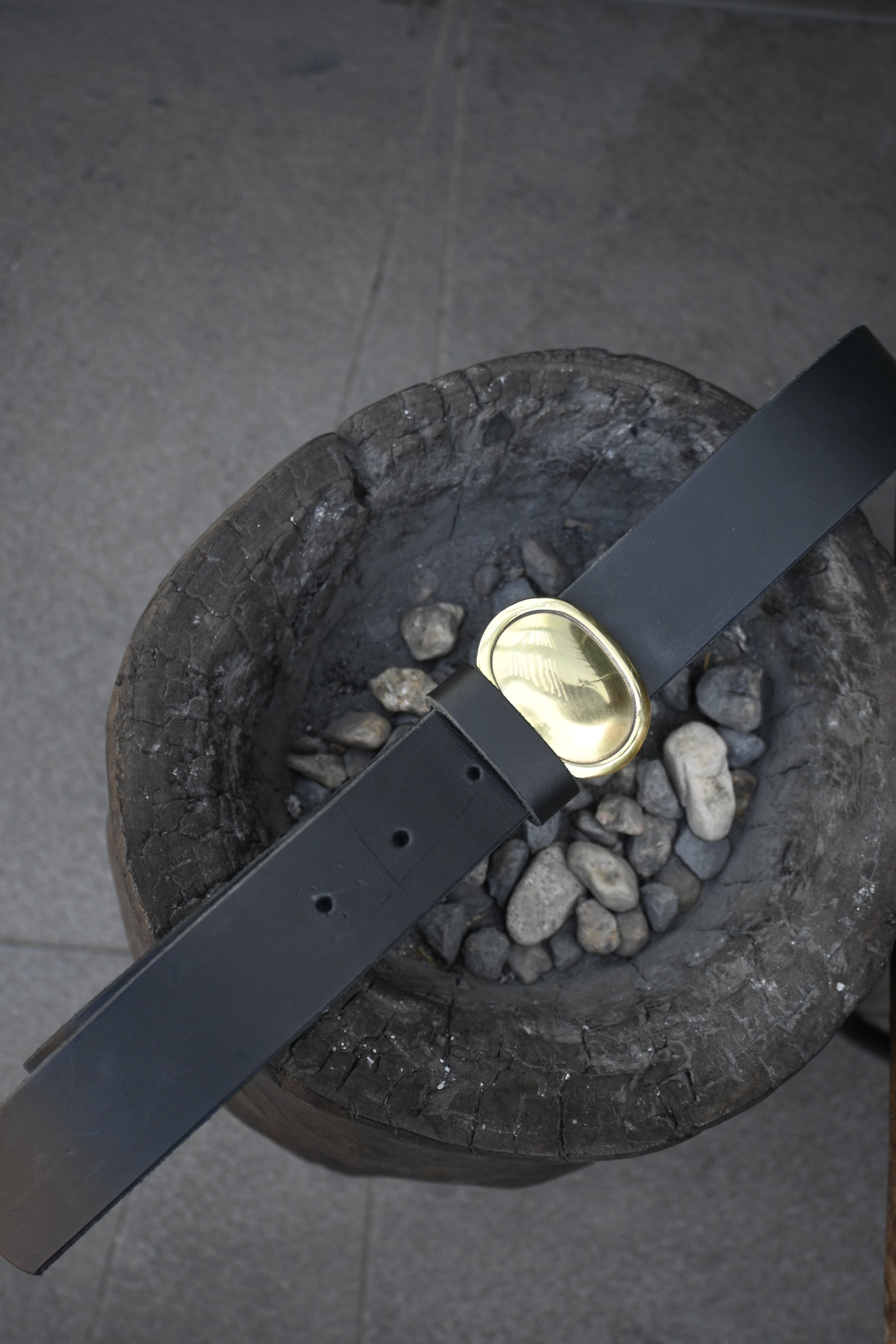 Cinturón Hebilla Oval L Bronce
