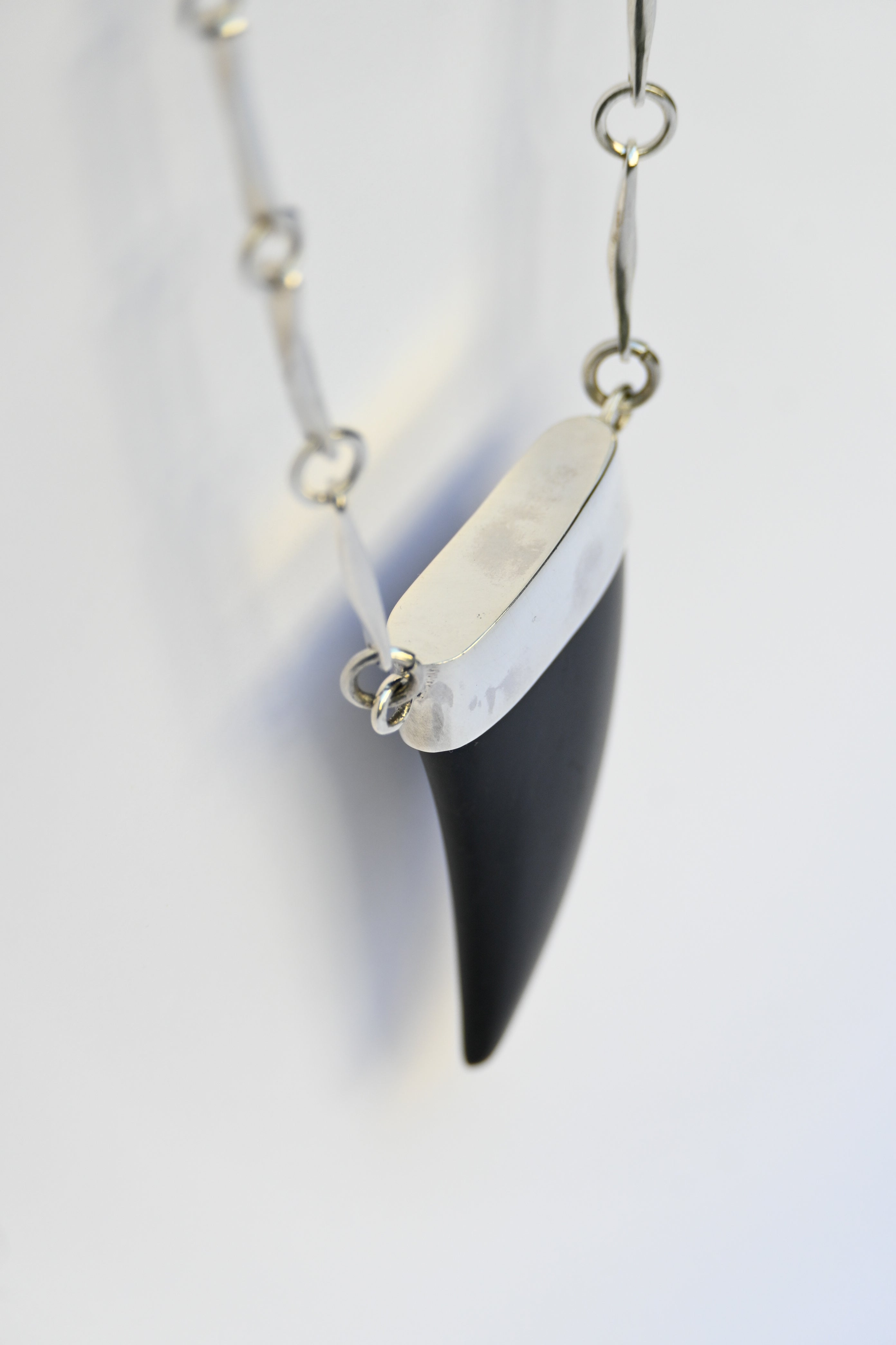 Collar Punta Onix Plata