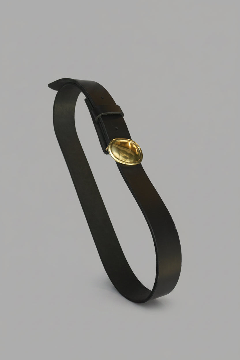 Cinturón Hebilla Oval L Bronce