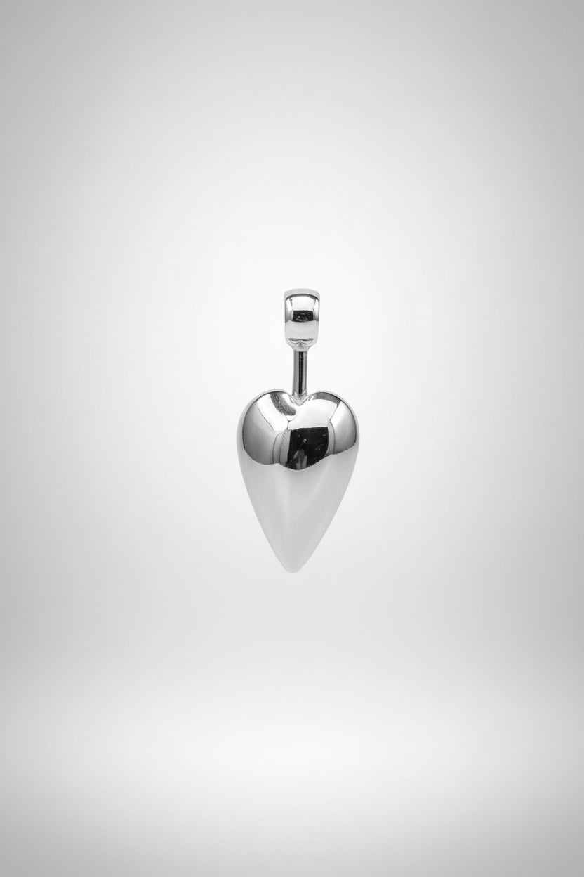 Collar Ónix con Corazón Volumen Plata