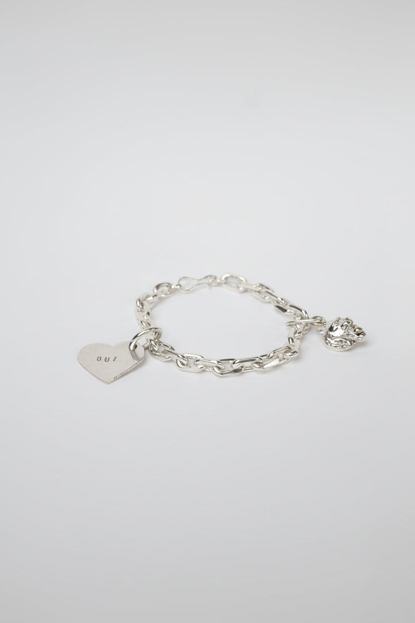 Pulsera Limada Charms León - Corazón