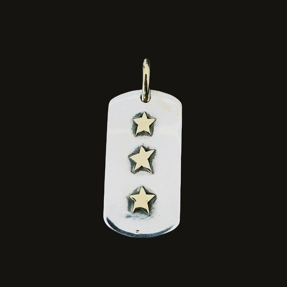 Placa Tres Estrellas Silver/Bronce