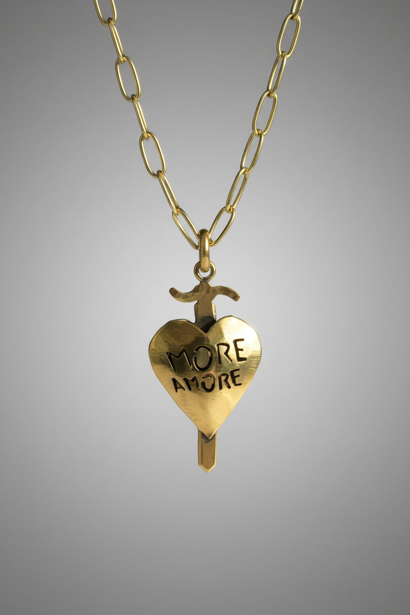 Colgante Corazón Espada More Amore Bronce