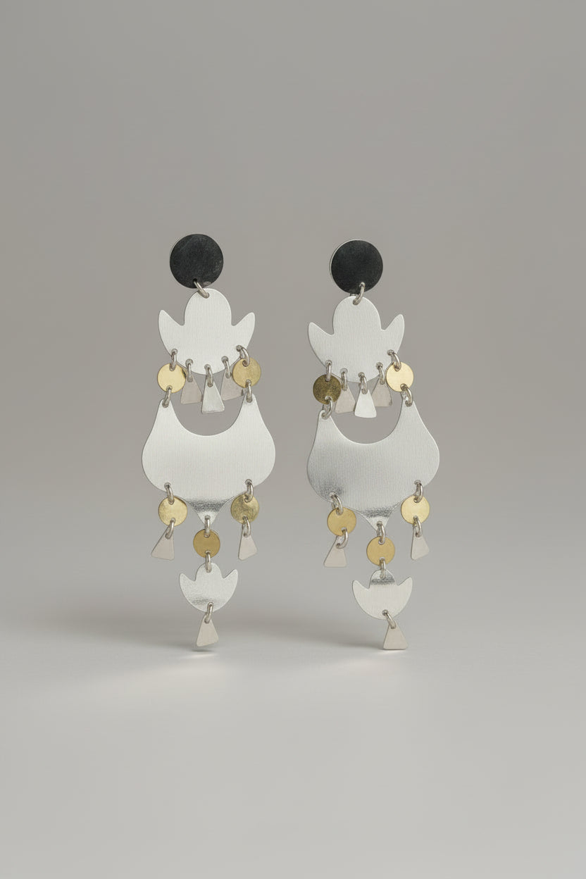 Aros Jaipur Bicolor Plata