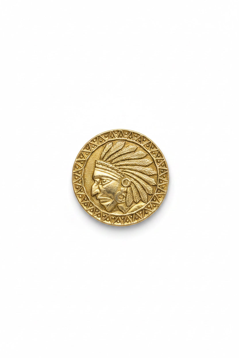 Medalla Indio plata baño de oro