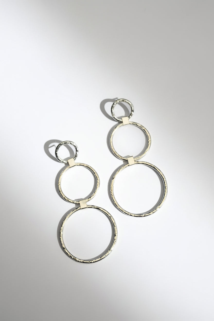 Aros Círculo Triple Plata M