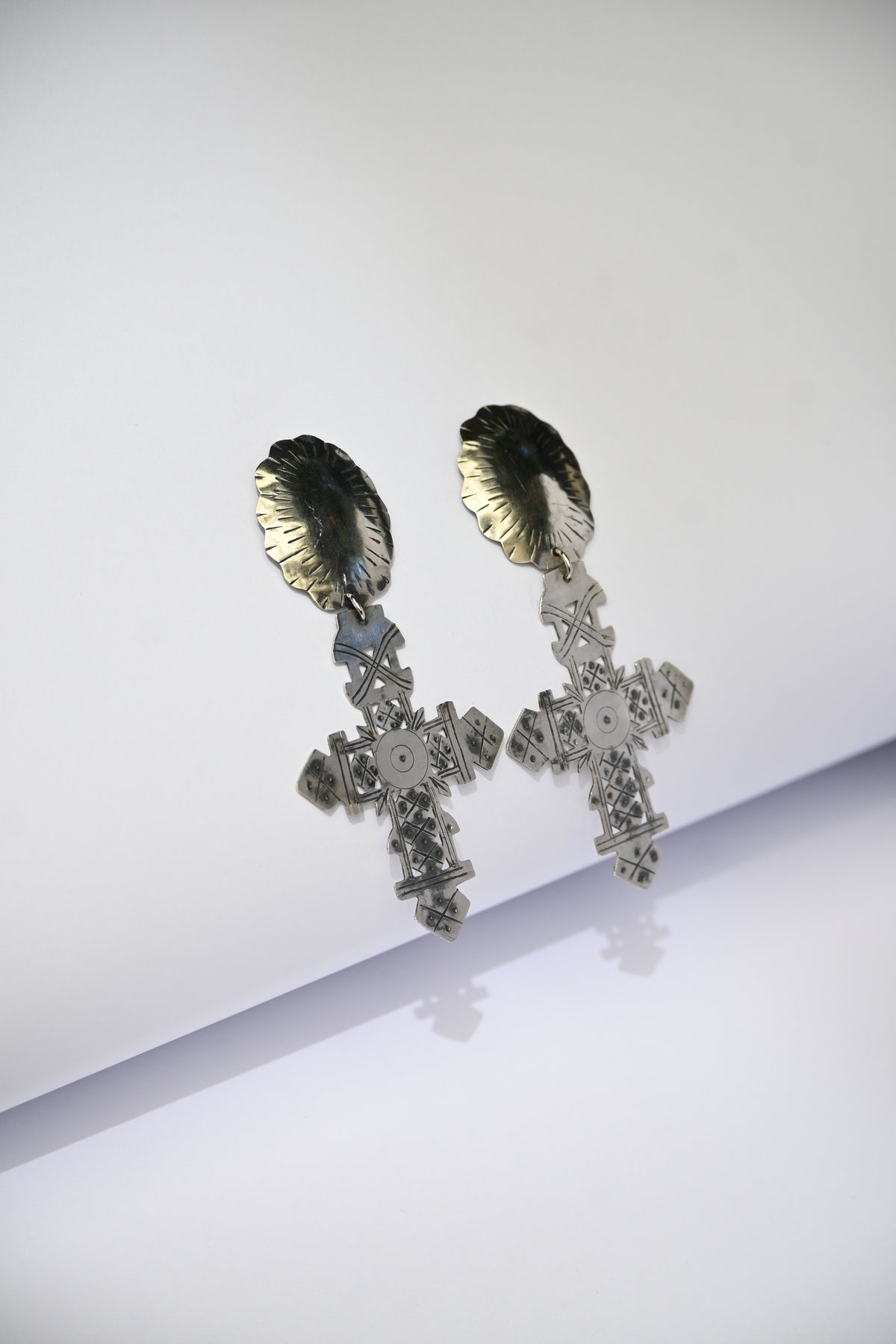 Aros Cruz Calada Plata