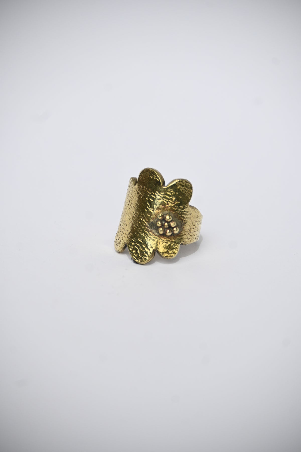 Anillo Flor Textura Bronce