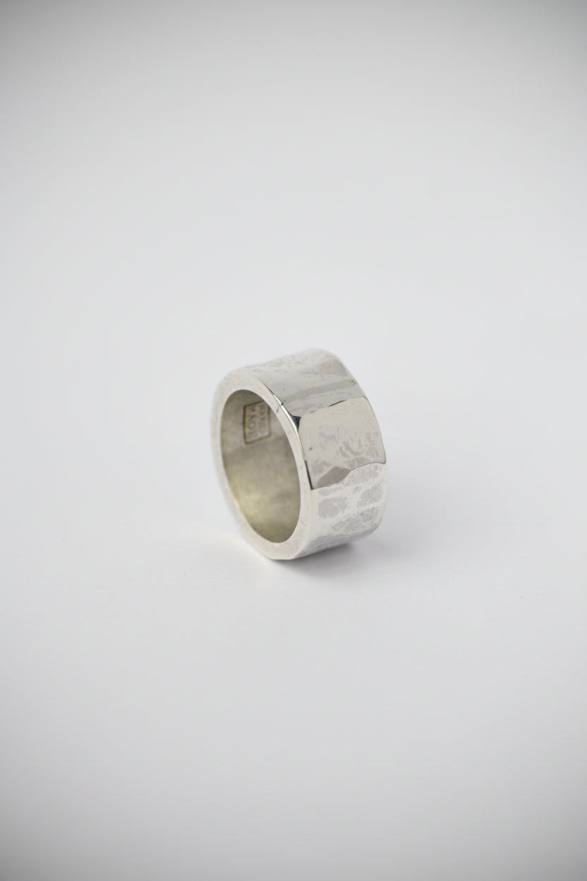 Anillo Martillado Plata