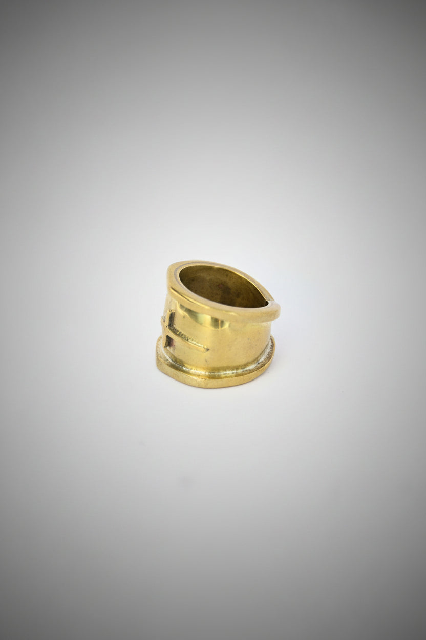 Anillo Martillado Cruz Bronce