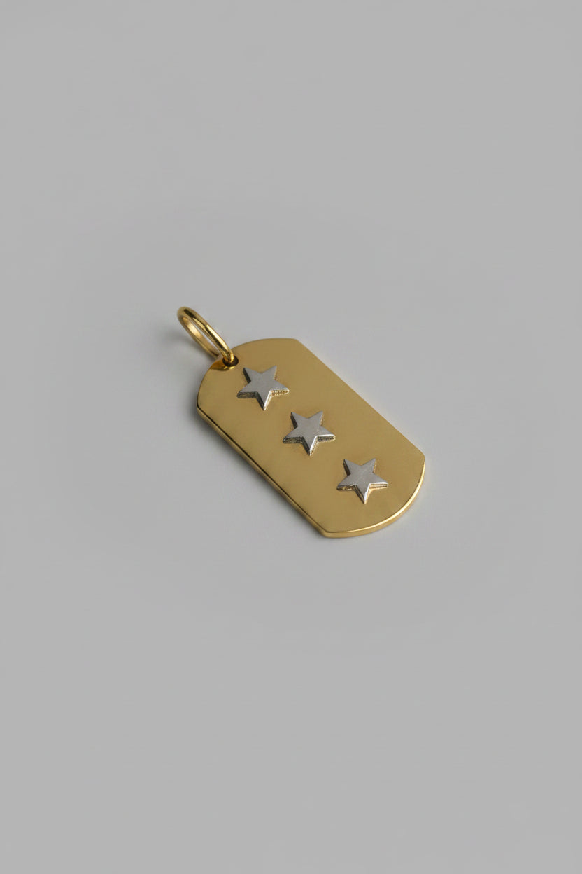 Placa Bronce Tres Estrellas Plata