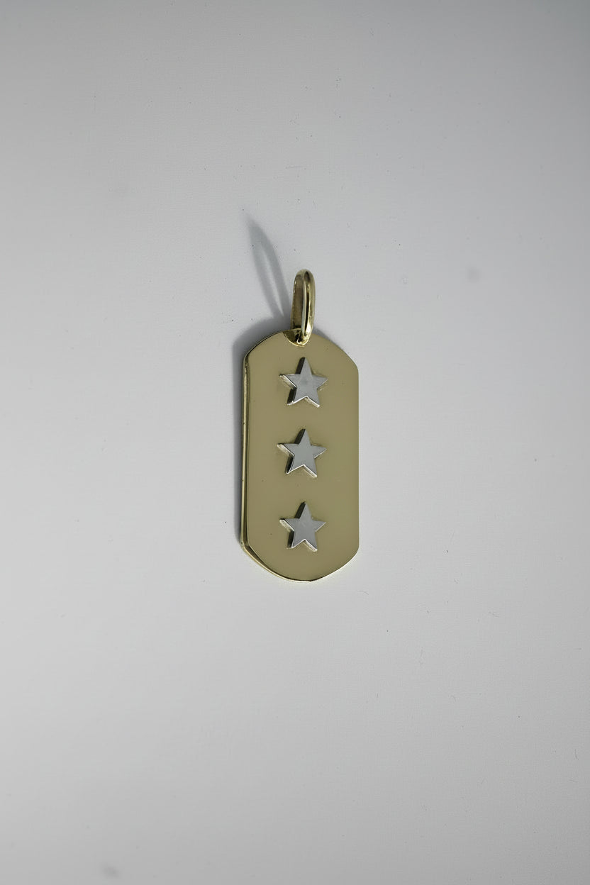 Placa Bronce Tres Estrellas Plata