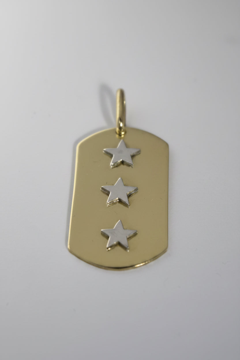 Placa Bronce Tres Estrellas Plata