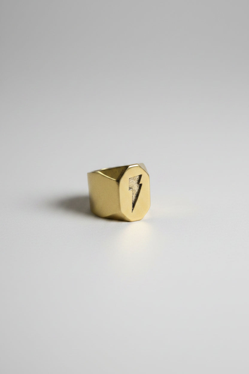 Anillo Sello Rayo Bronce