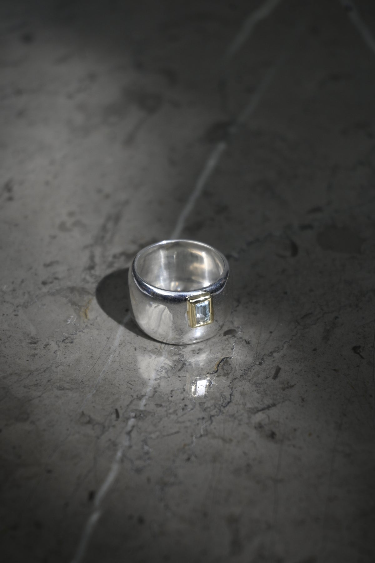 Anillo Bombé Topacio Amarillo Plata