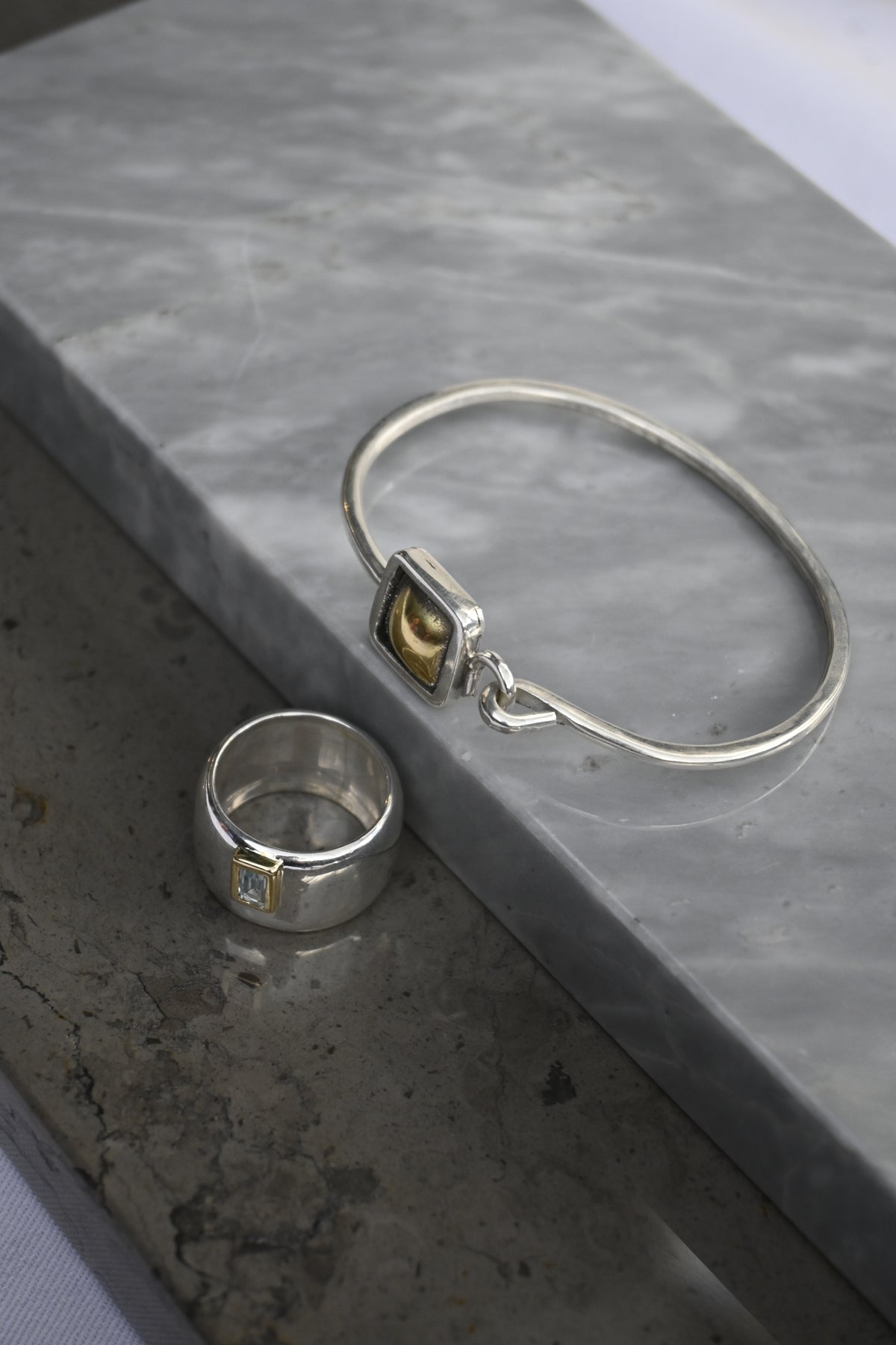 Anillo Bombé Topacio Amarillo Plata