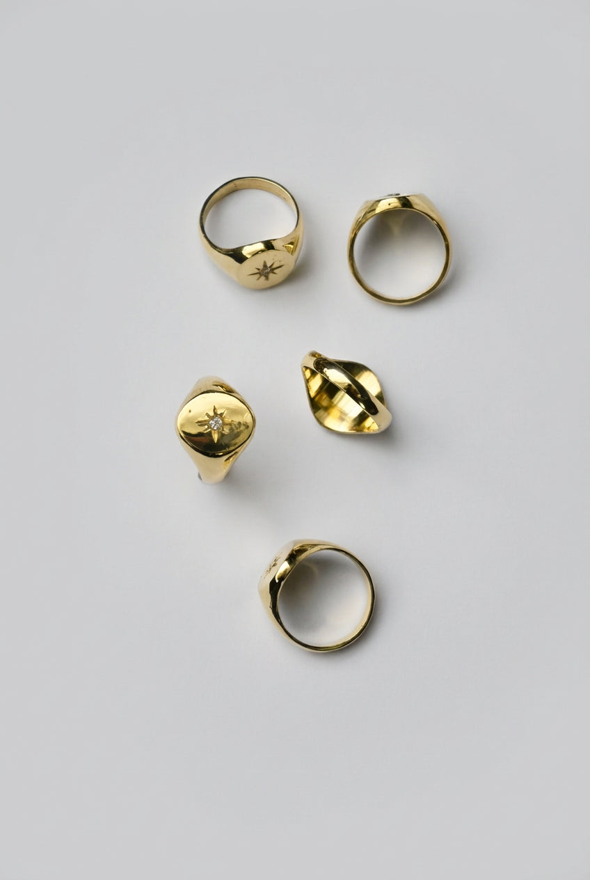 Anillo Estrellita Circón de bronce hecho a mano, CBC Jewelry - vista 5