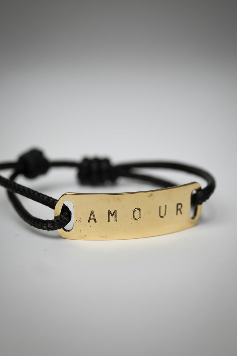 Pulsera Cuero Amour Bronce
