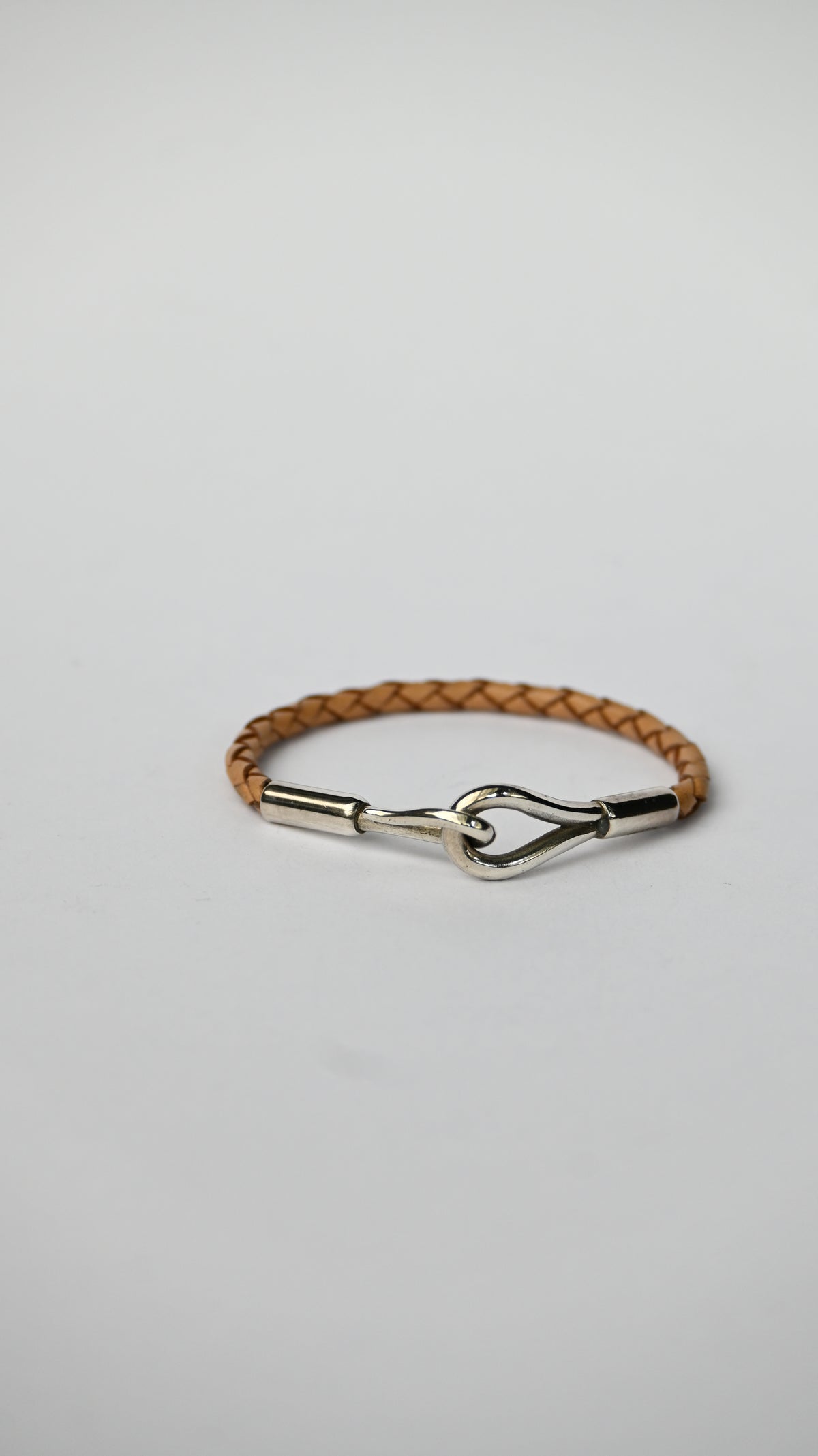 Pulsera Cuero Café Gancho Bronce