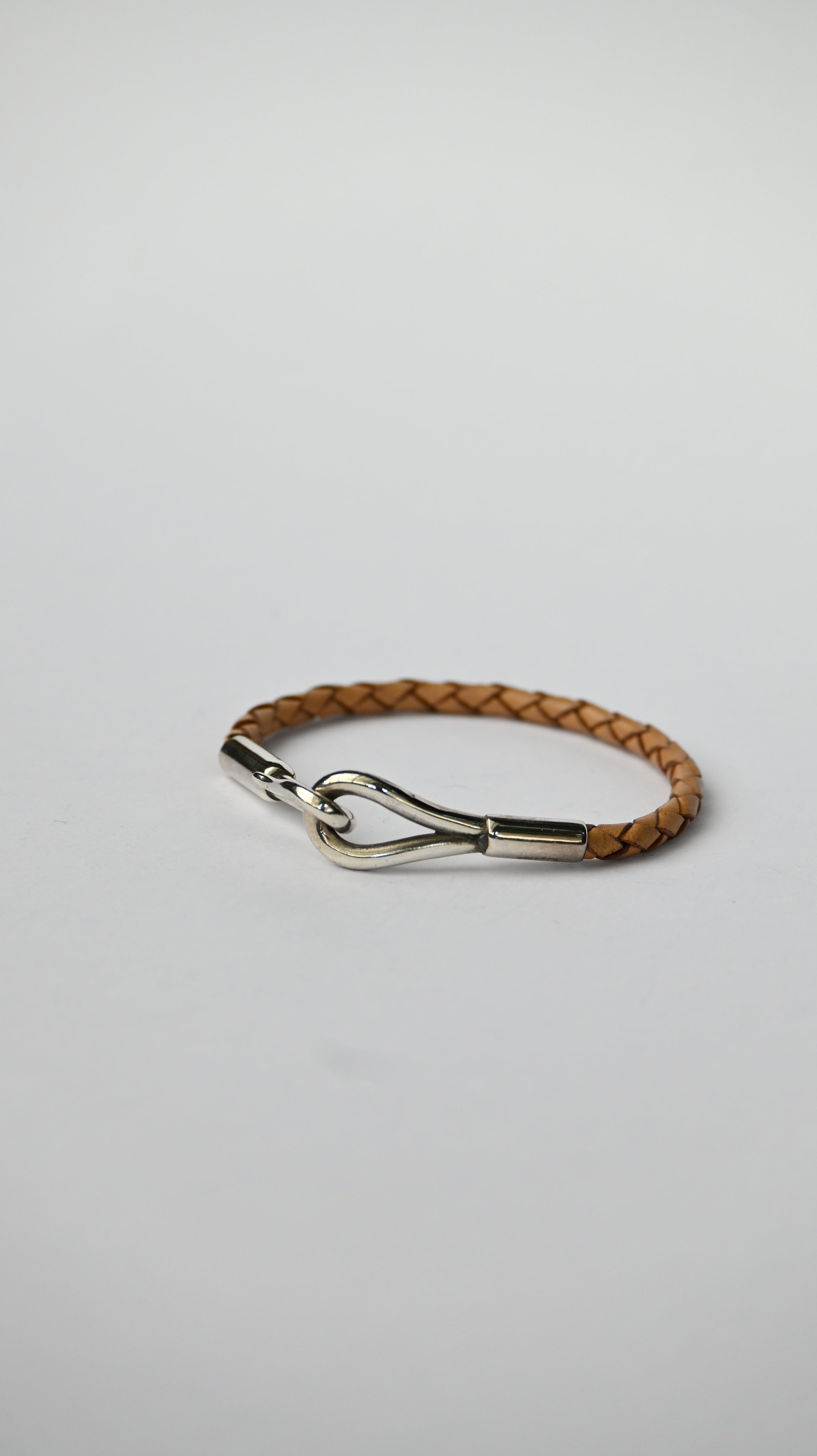 Pulsera Cuero Café Gancho Bronce 